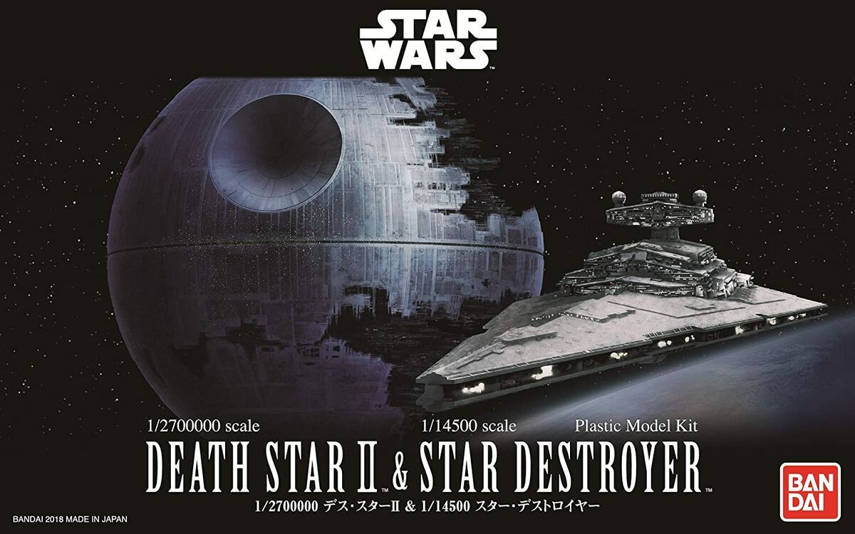 Unboxing of Star Wars Death Star II & Star Destroyer Bandai 5063852 scales 1:2700000 and 1:14500