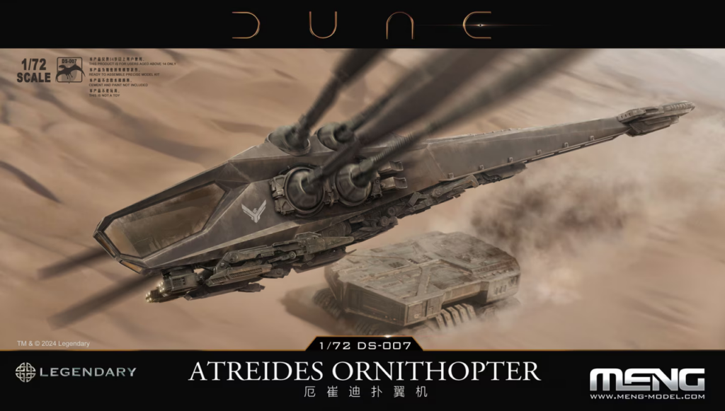 Unboxing of Atreides Ornithopter – from movie “DUNE” – MENG – n° DS-007 – Scale 1:72